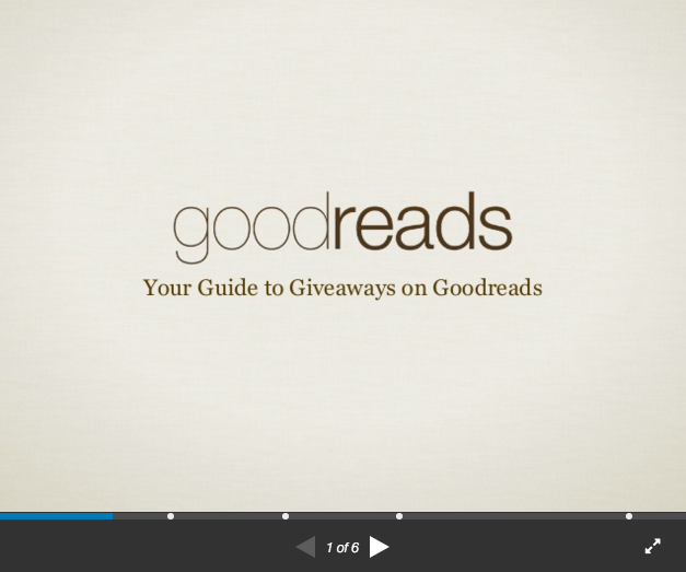Slideshare of the Goodreads Giveaway guidelines